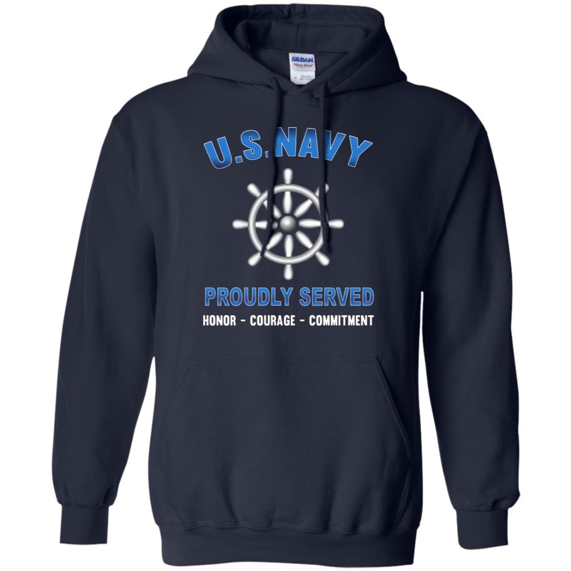 Navy Quartermaster Navy QM - Proudly Served T-Shirt For Men On Front-TShirt-Navy-Veterans Nation