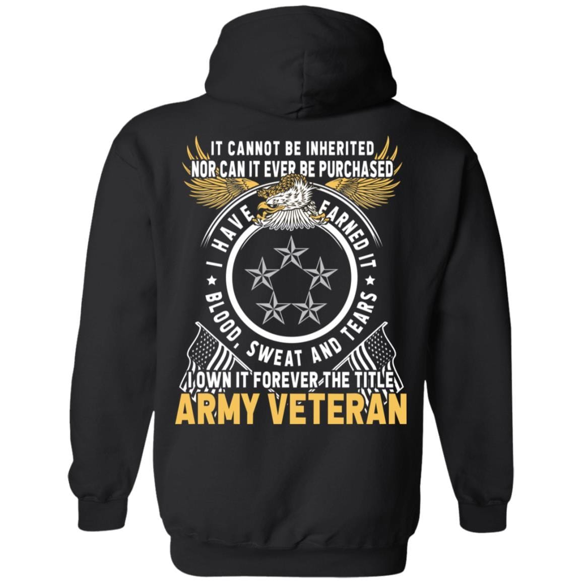 US Army O-10 General of the Army O10 GA General Officer Ranks T-Shirt For Men On Back-TShirt-Army-Veterans Nation