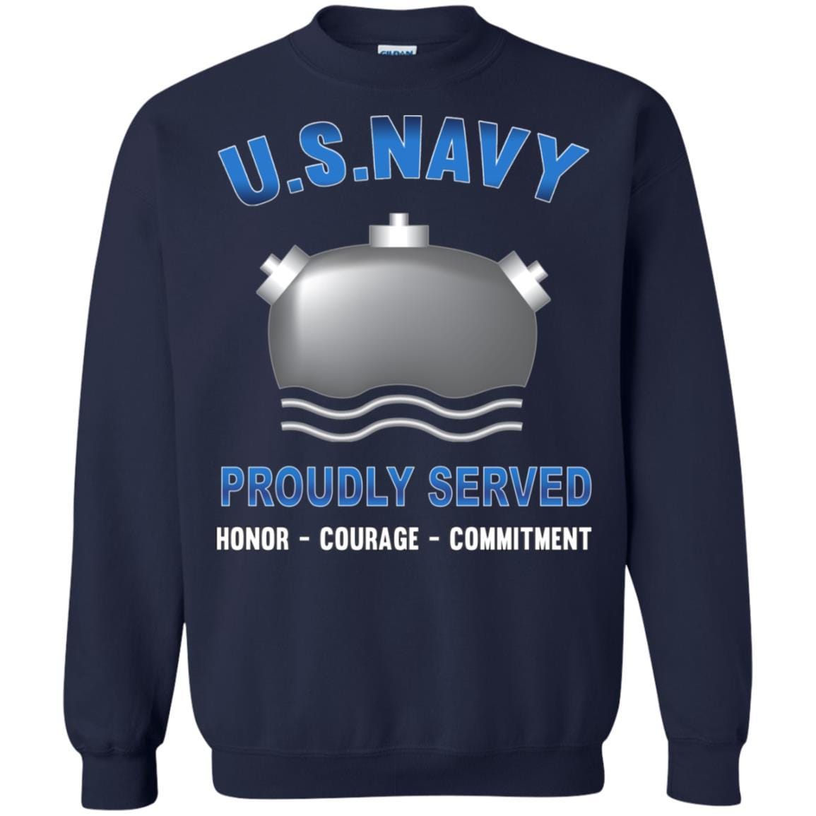 Navy Mineman Navy MN - Proudly Served T-Shirt For Men On Front-TShirt-Navy-Veterans Nation