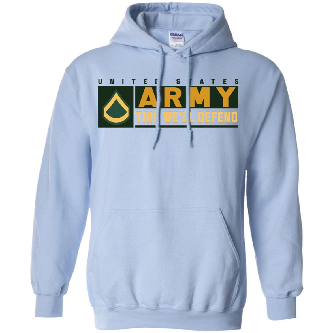 US Army E-3 Private First Class This We Will Defend T-Shirt On Front For Men-TShirt-Army-Veterans Nation