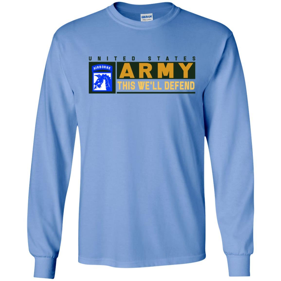 US Army 18th XVIII Airborne- This We'll Defend T-Shirt On Front For Men-TShirt-Army-Veterans Nation