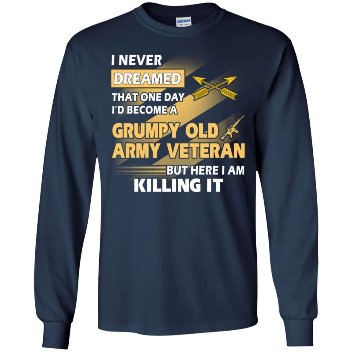 US Army T-Shirt "Special Forces (USASFC) Grumpy Old Veteran" On Front-TShirt-Army-Veterans Nation