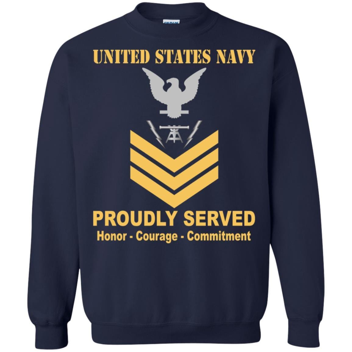 Navy Fire Controlman Navy FC E-6 Rating Badges Proudly Served T-Shirt For Men On Front-TShirt-Navy-Veterans Nation
