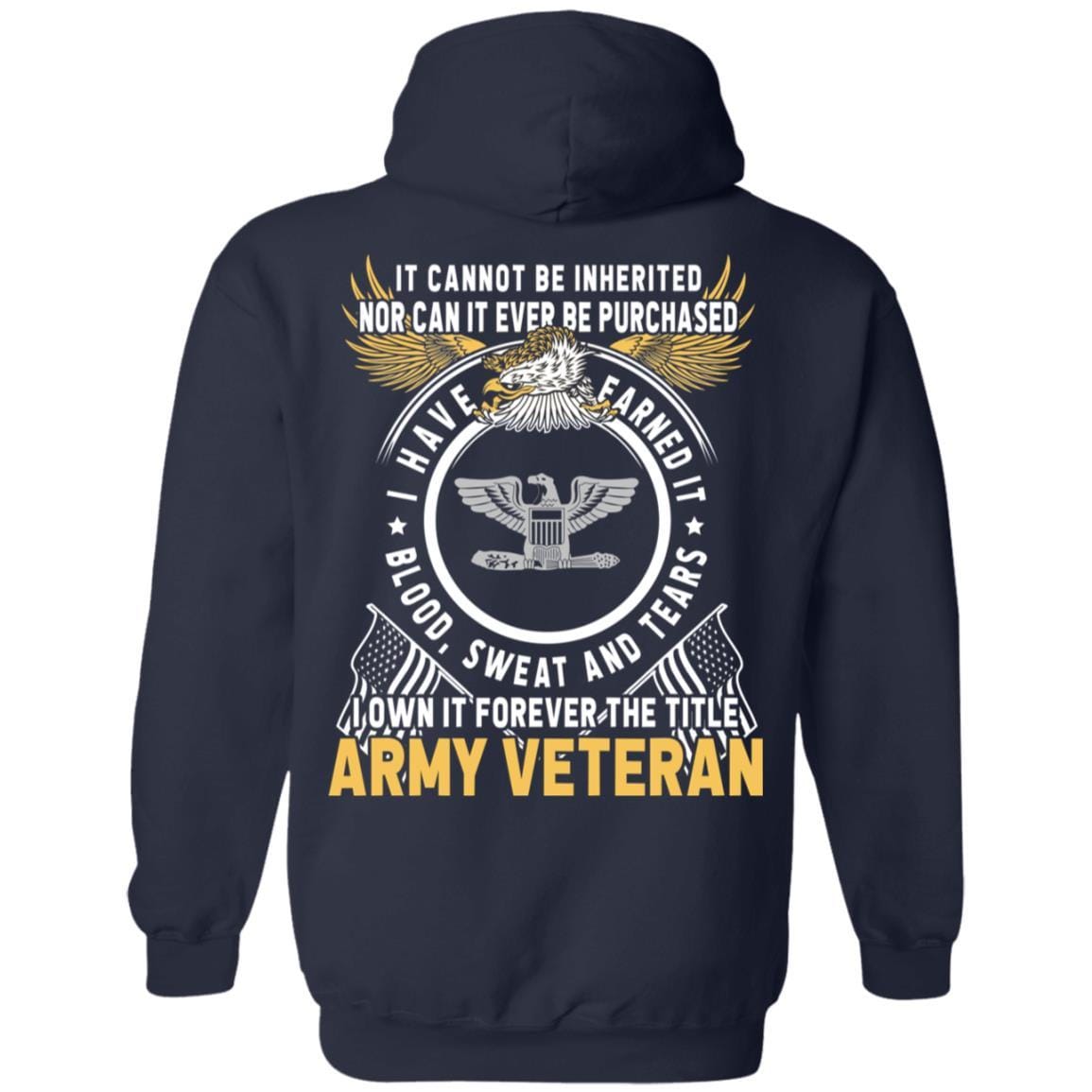 US Army O-6 Colonel O6 COL Field Officer Ranks T-Shirt For Men On Back-TShirt-Army-Veterans Nation