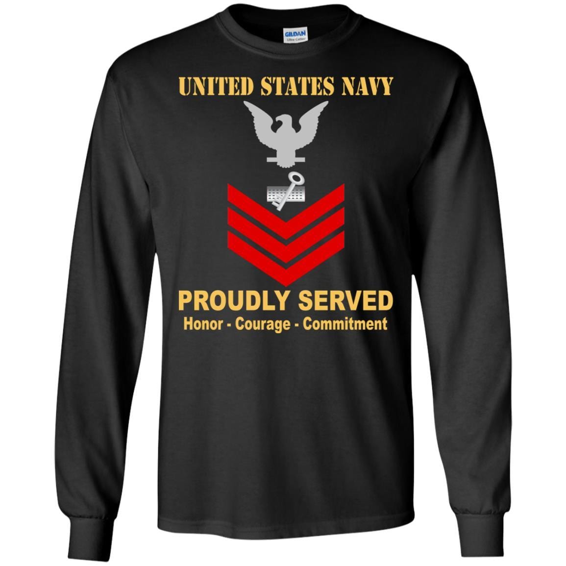 Navy Disbursing Clerk Navy DK E-6 Rating Badges Proudly Served T-Shirt For Men On Front-TShirt-Navy-Veterans Nation