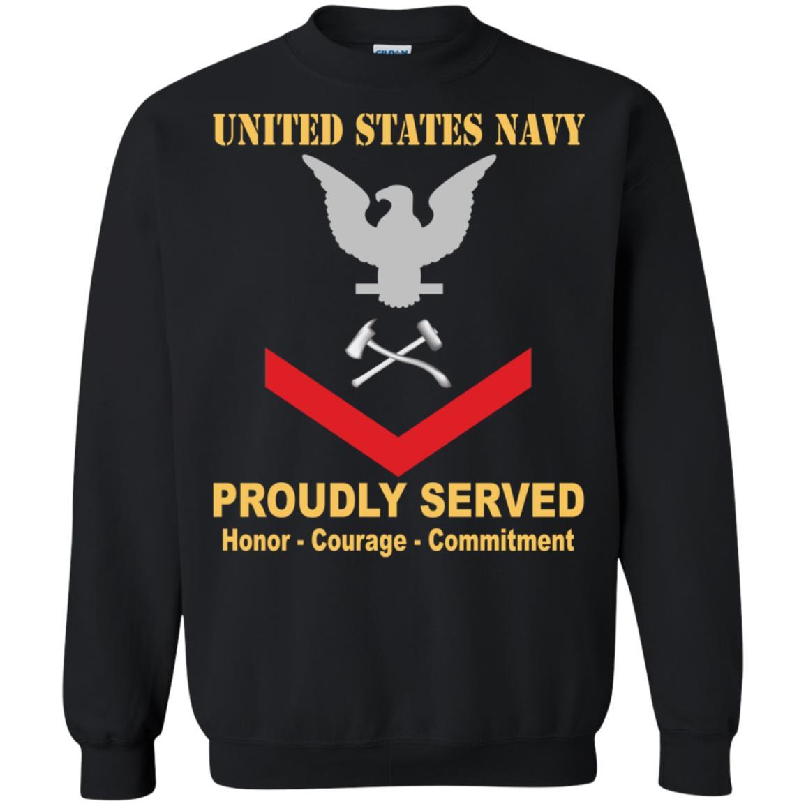 Navy Damage Controlman Navy DC E-4 Rating Badges Proudly Served T-Shirt For Men On Front-TShirt-Navy-Veterans Nation