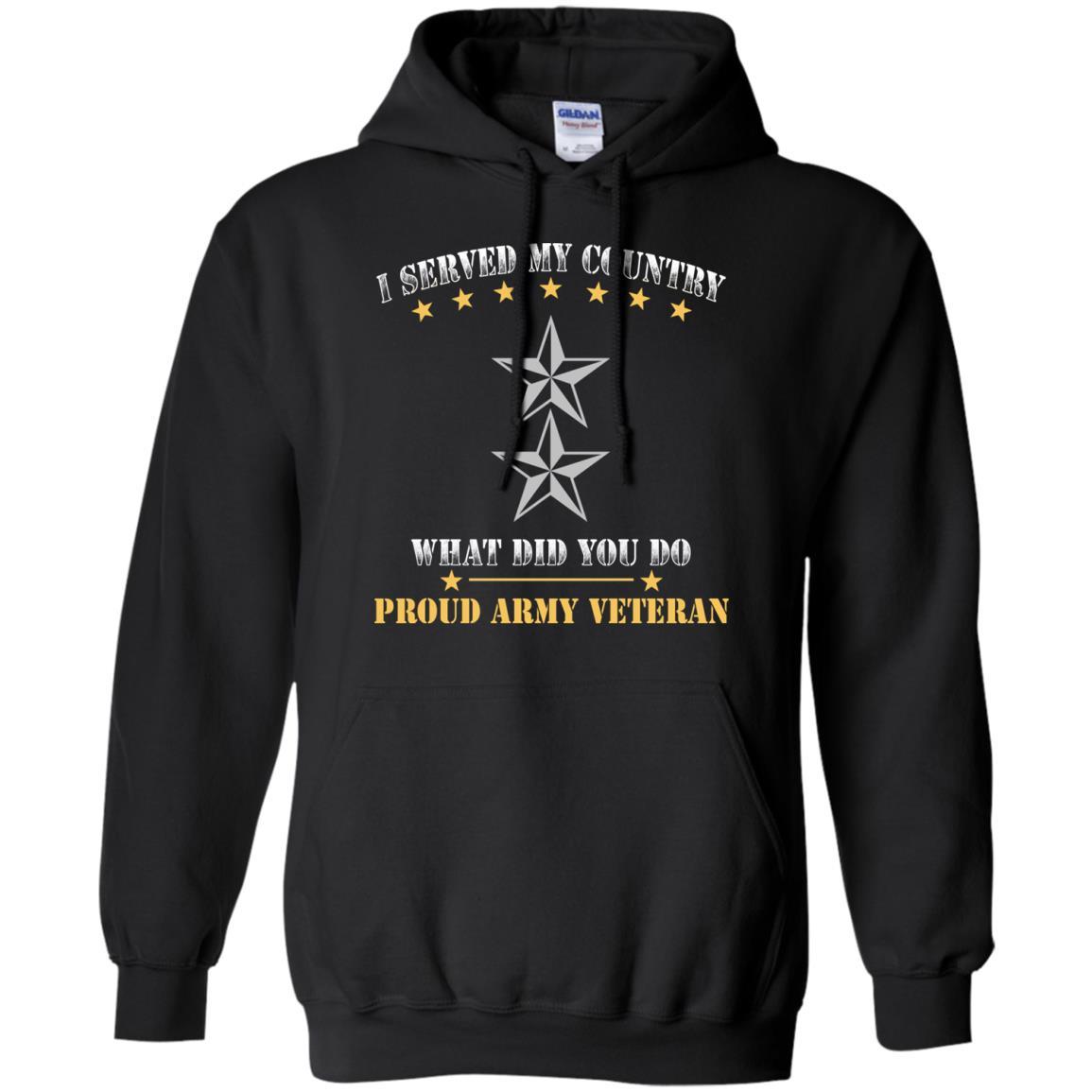 US Army O-8 Major General O8 MG General Officer Ranks Men Front T Shirt - Proud US Army Veteran-TShirt-Army-Veterans Nation