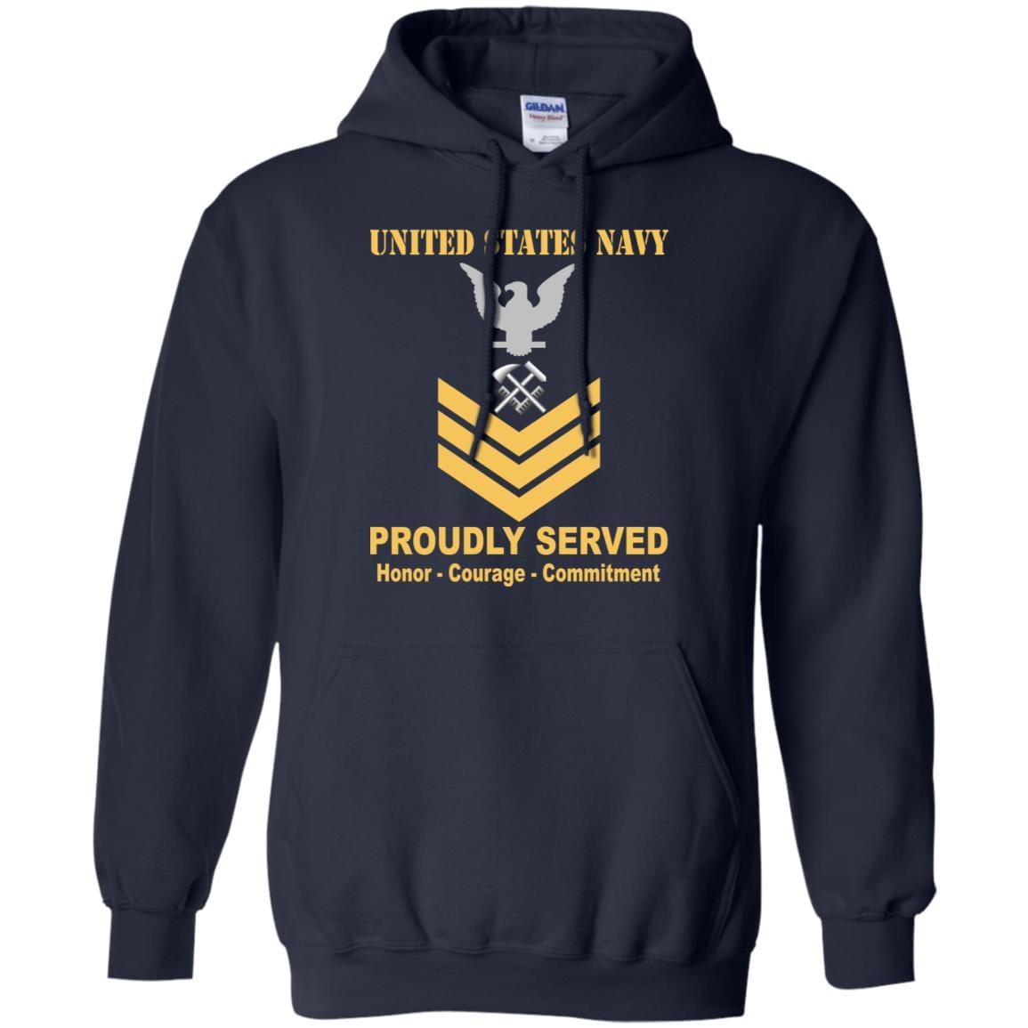 Navy Hull Maintenance Technician Navy HT E-6 Rating Badges Proudly Served T-Shirt For Men On Front-TShirt-Navy-Veterans Nation
