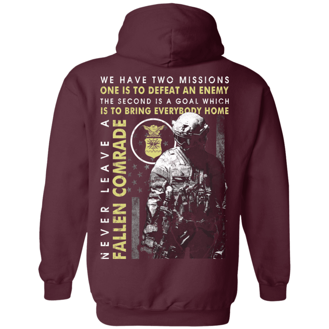 Never Leave A Fallen Comrade Air Force Men Back T Shirts-TShirt-USAF-Veterans Nation