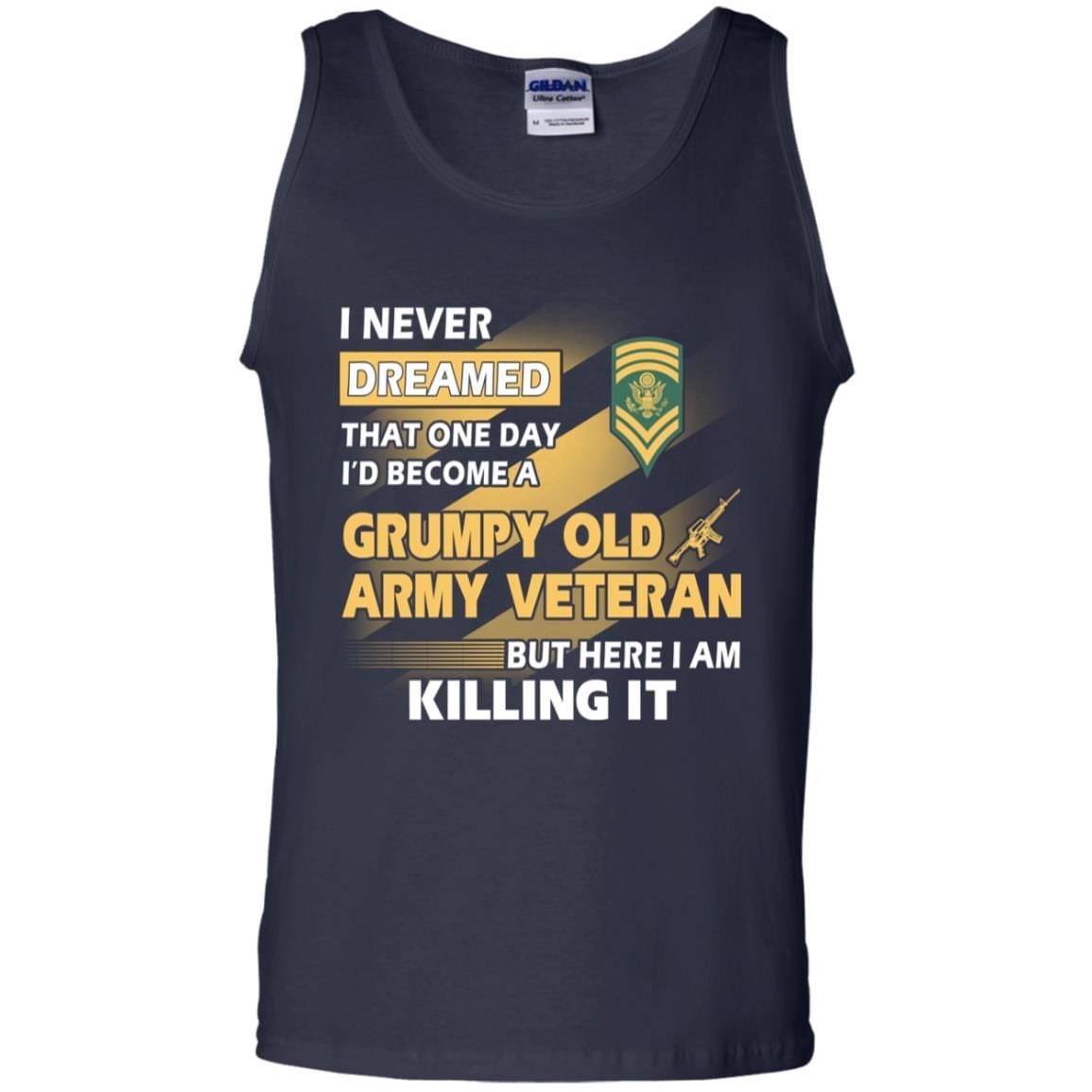 US Army T-Shirt "Grumpy Old Veteran" E-9 SPC(SP9) On Front-TShirt-Army-Veterans Nation