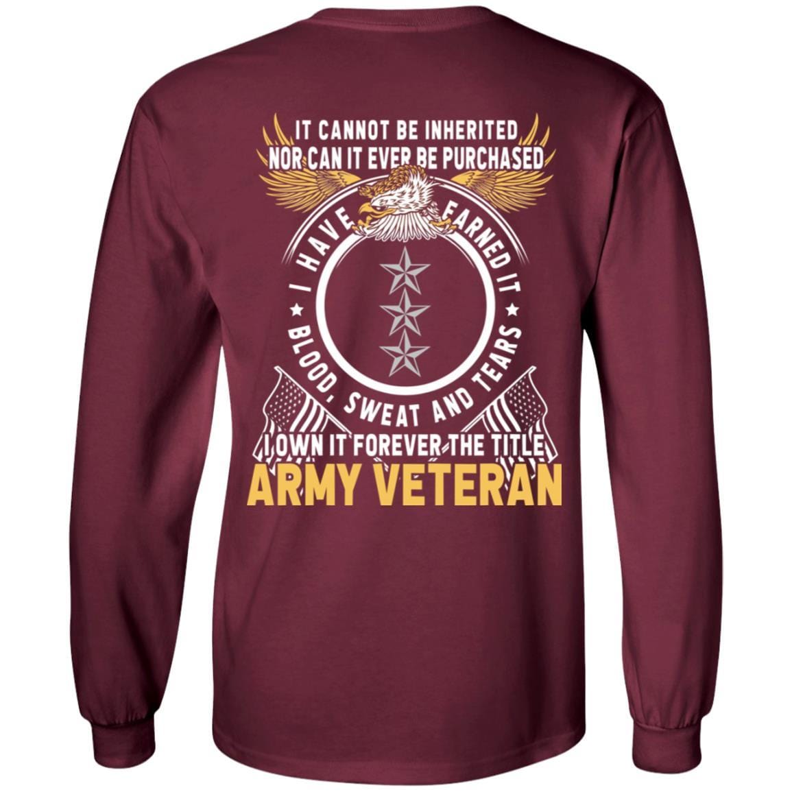 US Army O-9 Lieutenant General O9 LTG General Officer Ranks T-Shirt For Men On Back-TShirt-Army-Veterans Nation