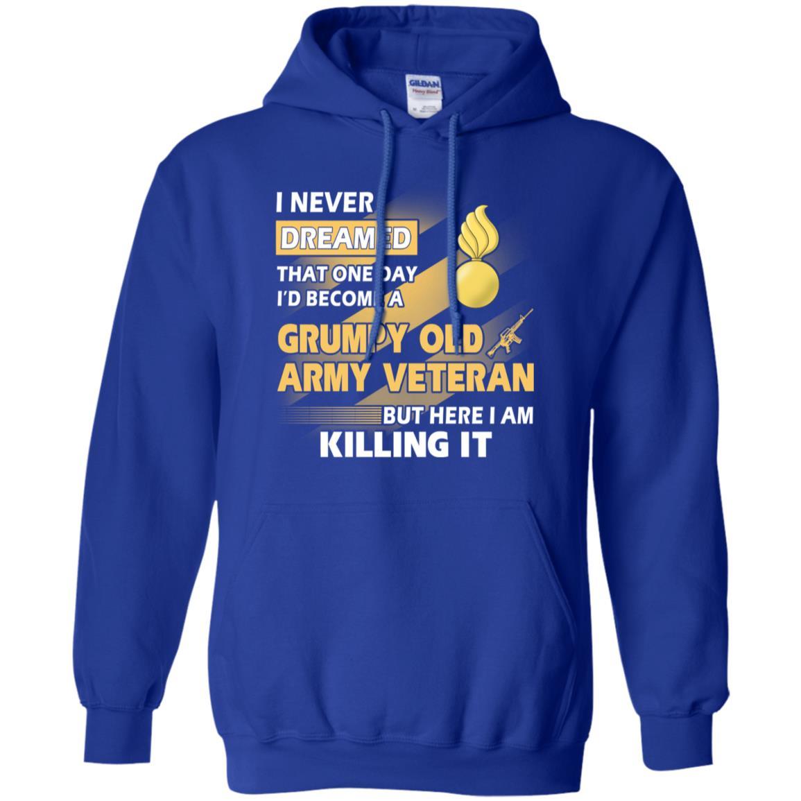 US Army T-Shirt "Ordnance Corps Grumpy Old Veteran" On Front-TShirt-Army-Veterans Nation
