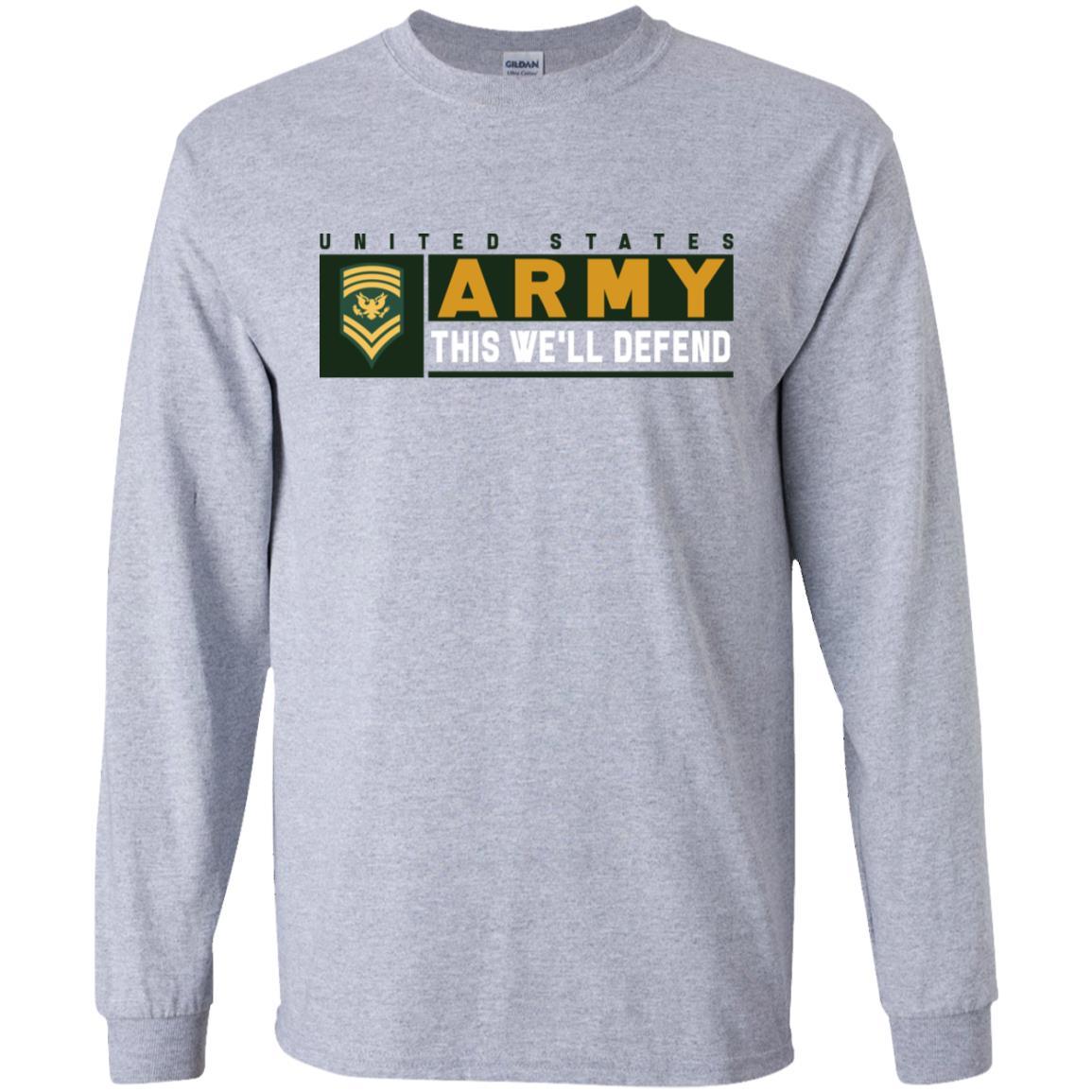 US Army E-9 SPC This We Will Defend Long Sleeve - Pullover Hoodie-TShirt-Army-Veterans Nation