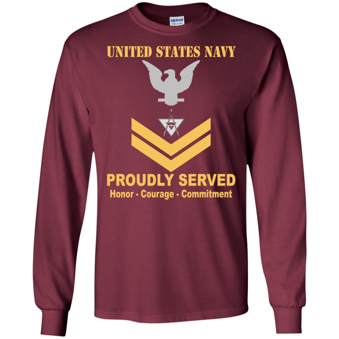 Navy Draftsman Navy DM E-5 Rating Badges Proudly Served T-Shirt For Men On Front-TShirt-Navy-Veterans Nation