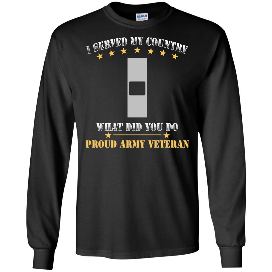 US Army W-1 Warrant Officer 1 W1 WO1 Warrant Officer Ranks Men Front T Shirt - Proud US Army Veteran-TShirt-Army-Veterans Nation