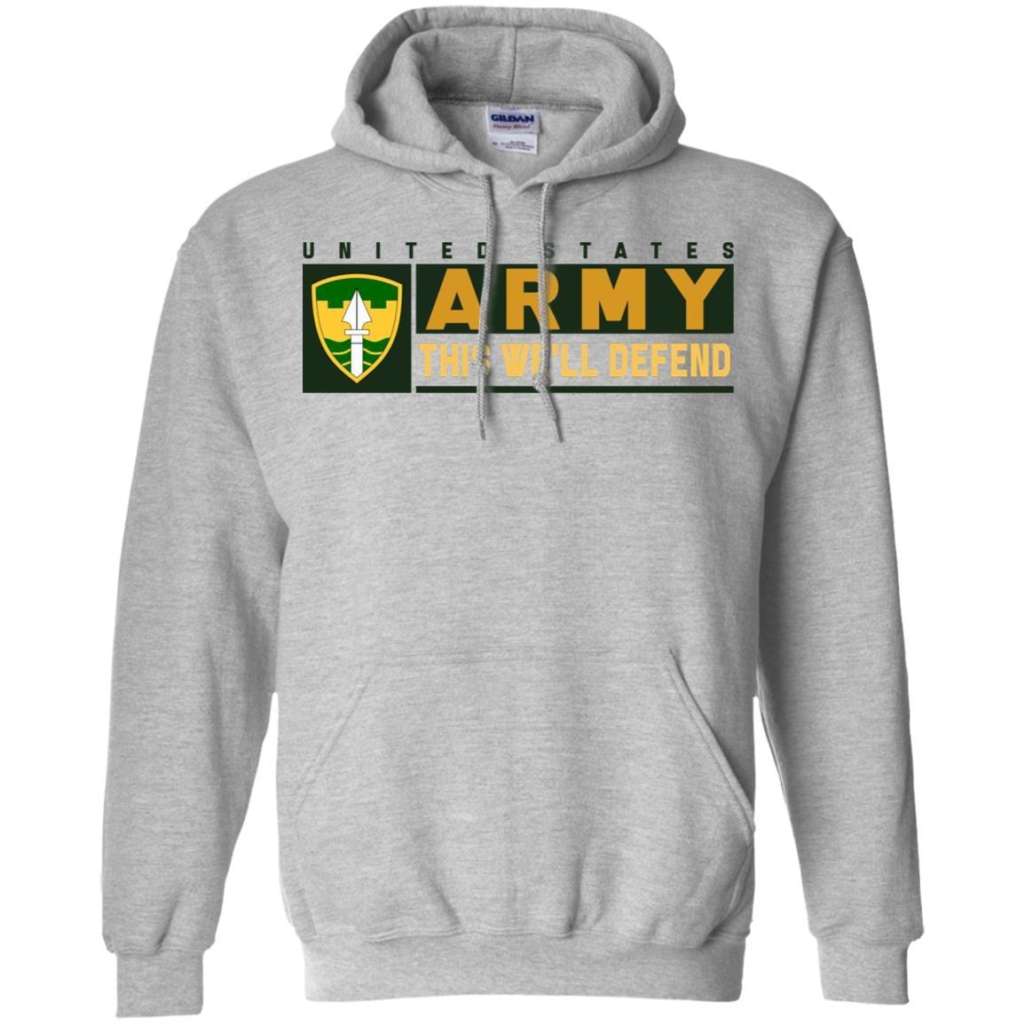 US Army 43 MILITARY POLICE BRIGADE- This We'll Defend T-Shirt On Front For Men-TShirt-Army-Veterans Nation