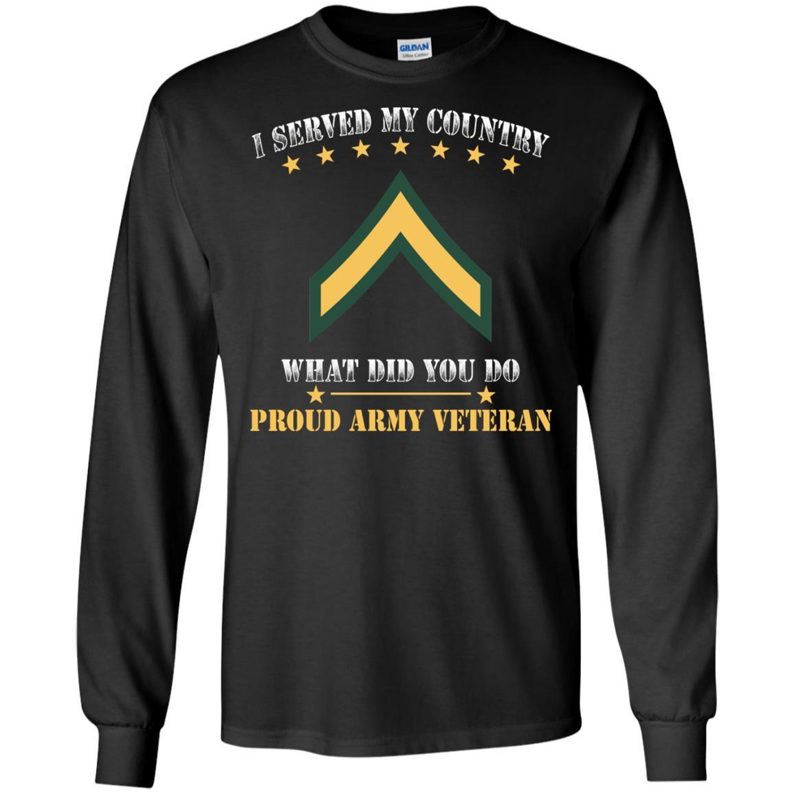 Army E-2 PV2 E2 Private Second Class Ranks Men Front T Shirt - Proud US Army Veteran-TShirt-Army-Veterans Nation