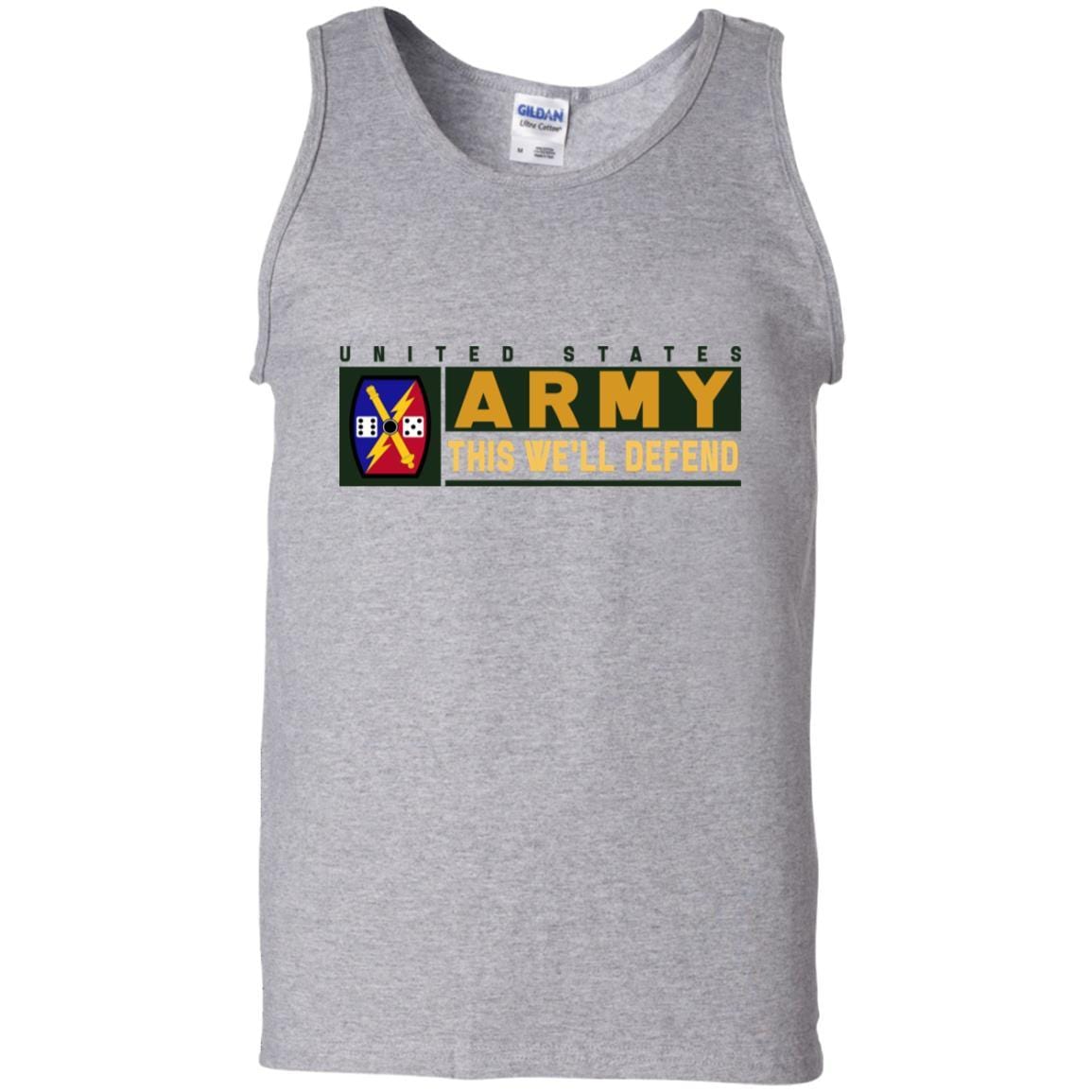US Army 65 FIRES BRIGADE- This We'll Defend T-Shirt On Front For Men-TShirt-Army-Veterans Nation