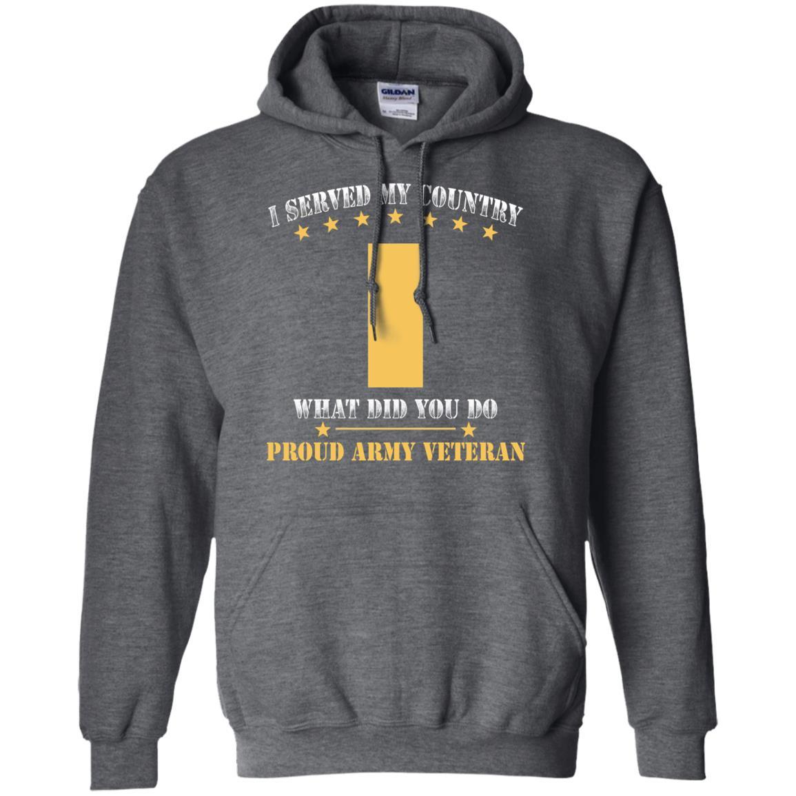 US Army O-1 Second Lieutenant O1 2LT Commissioned Officer Ranks Men Front T Shirt - Proud US Army Veteran-TShirt-Army-Veterans Nation