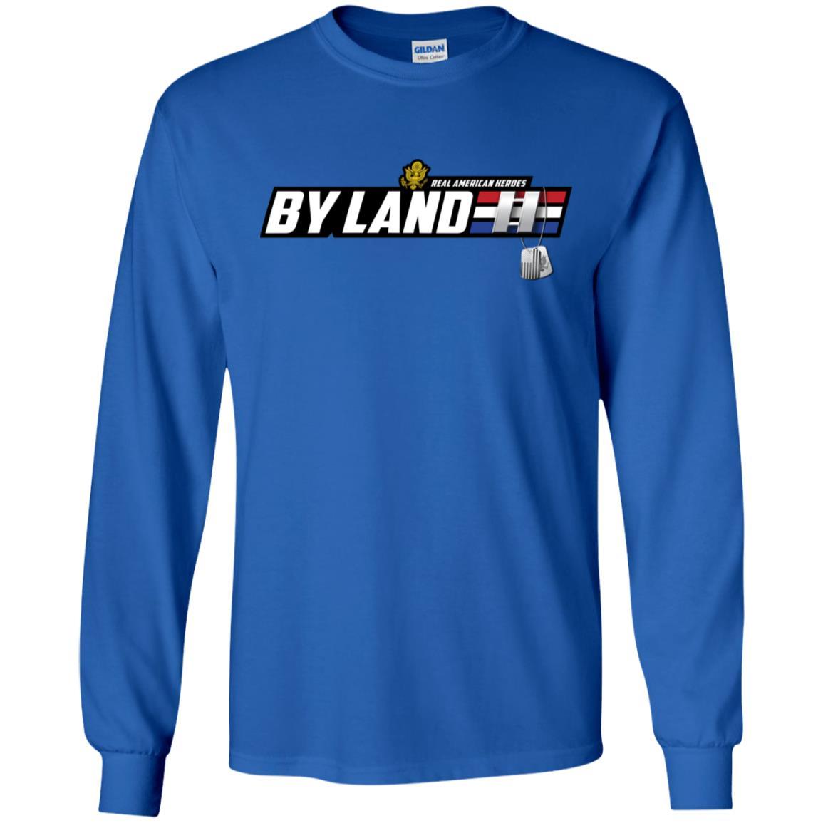 US Army T-Shirt "Real American Heroes By Land" O-3 Captain(CPT) On Front-TShirt-Army-Veterans Nation