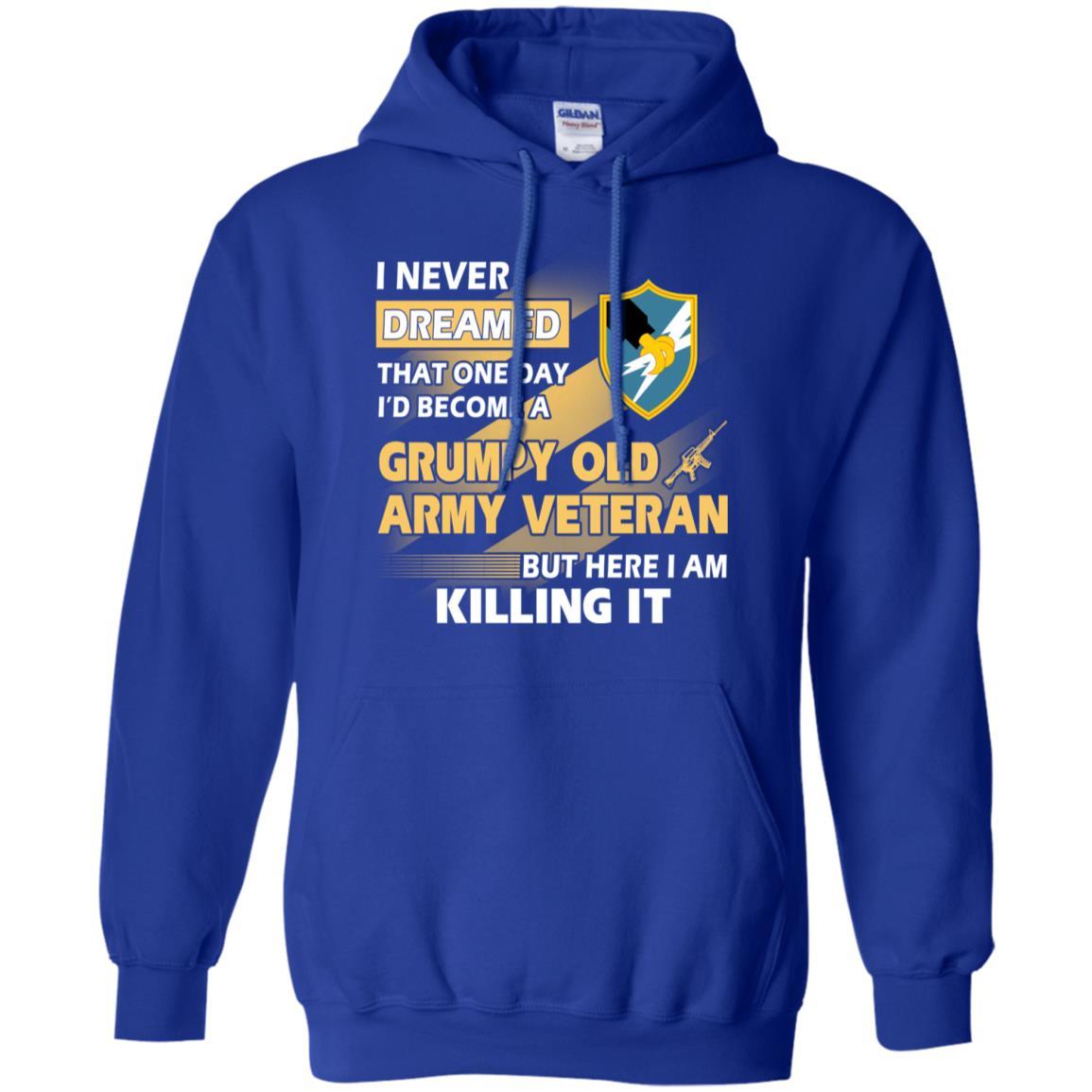 US Army T-Shirt "Security Agency Grumpy Old Veteran" On Front-TShirt-Army-Veterans Nation