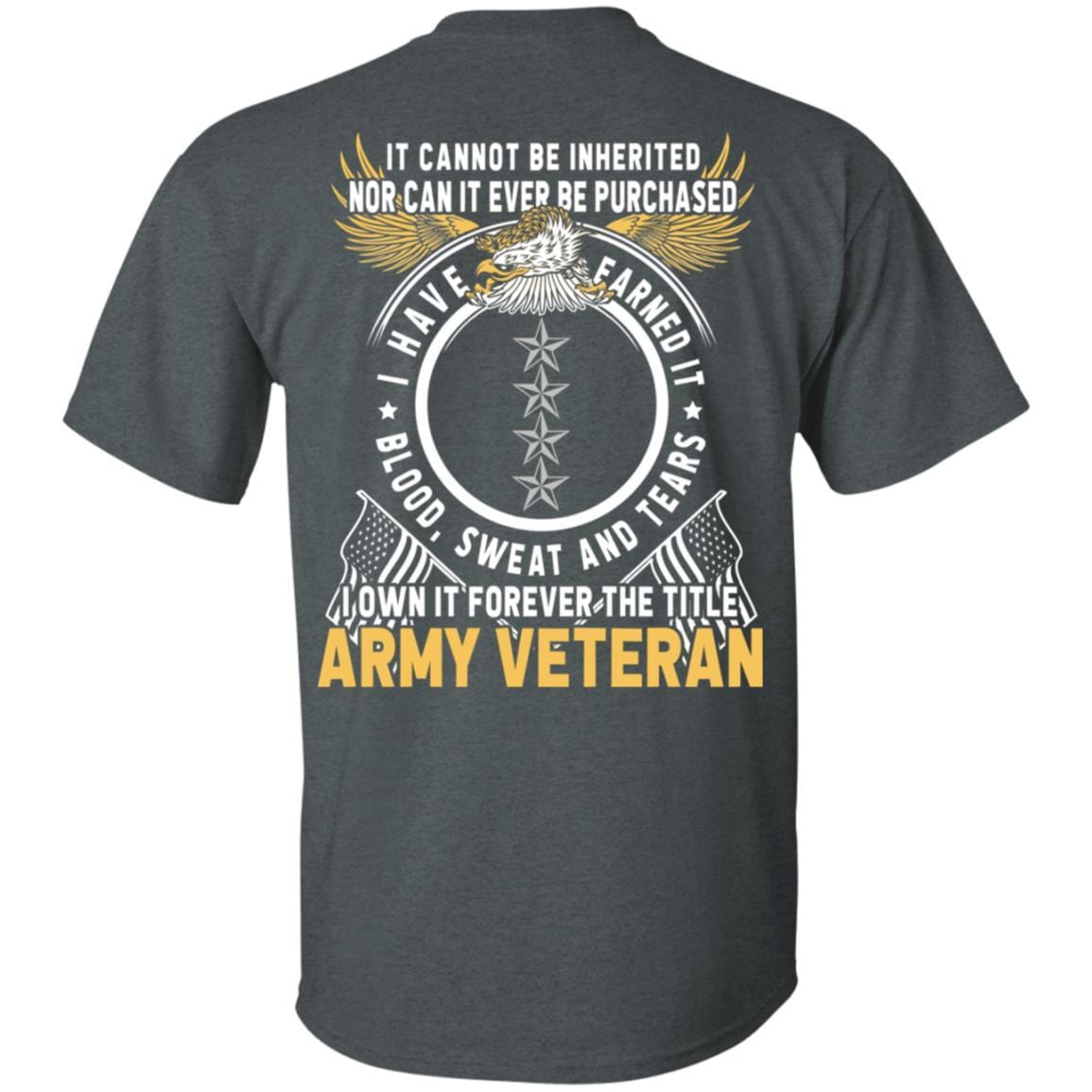 US Army O-10 General O10 GEN General Officer Ranks T-Shirt For Men On Back-TShirt-Army-Veterans Nation