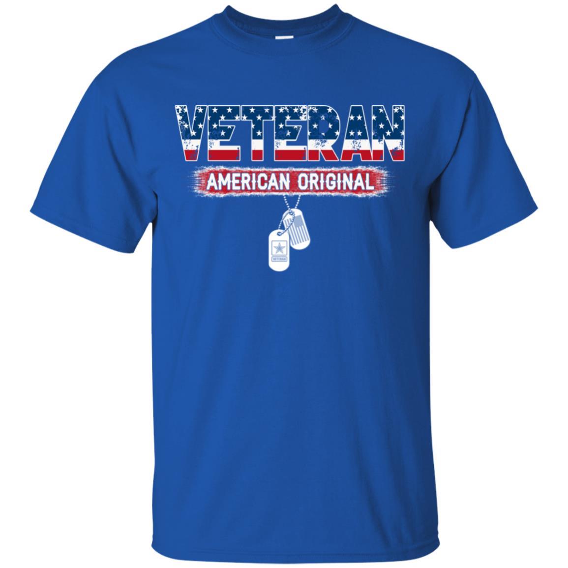 US Army T-Shirt "Veteran American Original" On Front-TShirt-Army-Veterans Nation
