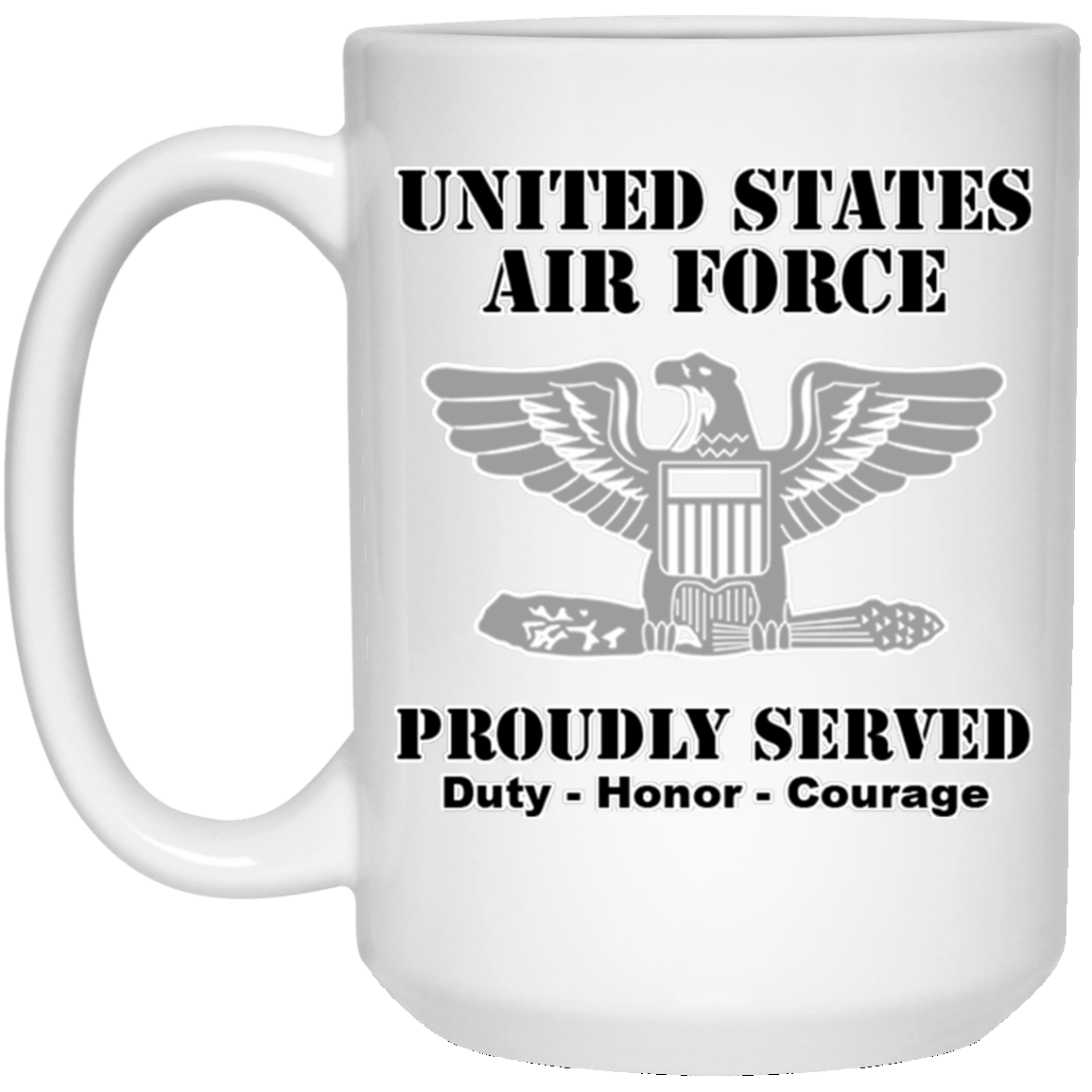 US Air Force O-6 Colonel Col O6 Field Officer Ranks White Coffee Mug - Stainless Travel Mug-Mug-USAF-Ranks-Veterans Nation
