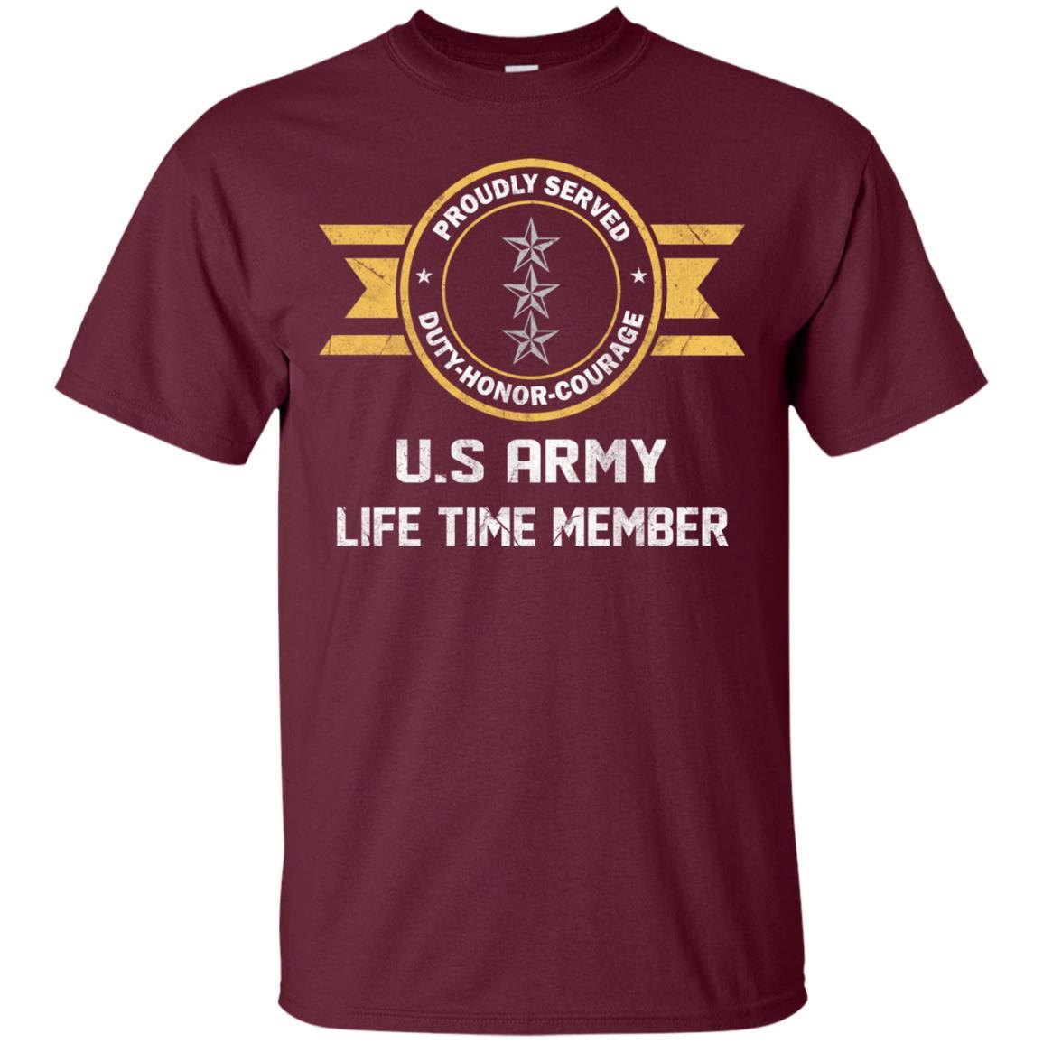 Life Time Member - US Army O-9 Lieutenant General O9 LTG General Officer Ranks Men T Shirt On Front-TShirt-Army-Veterans Nation