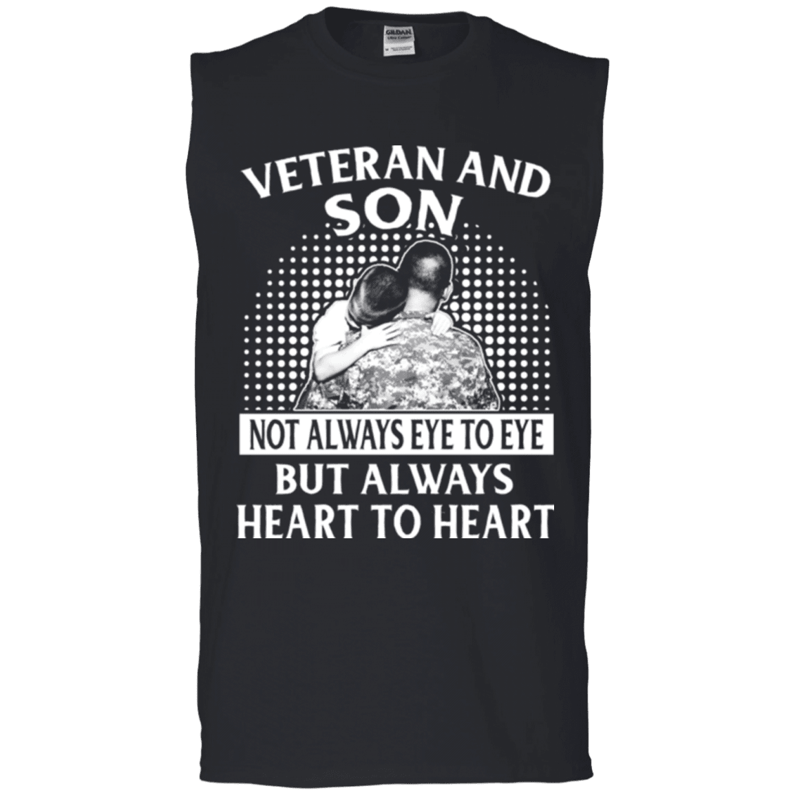 Military T-Shirt "VETERAN AND SON ALWAYS HEART TO HEART"-TShirt-General-Veterans Nation