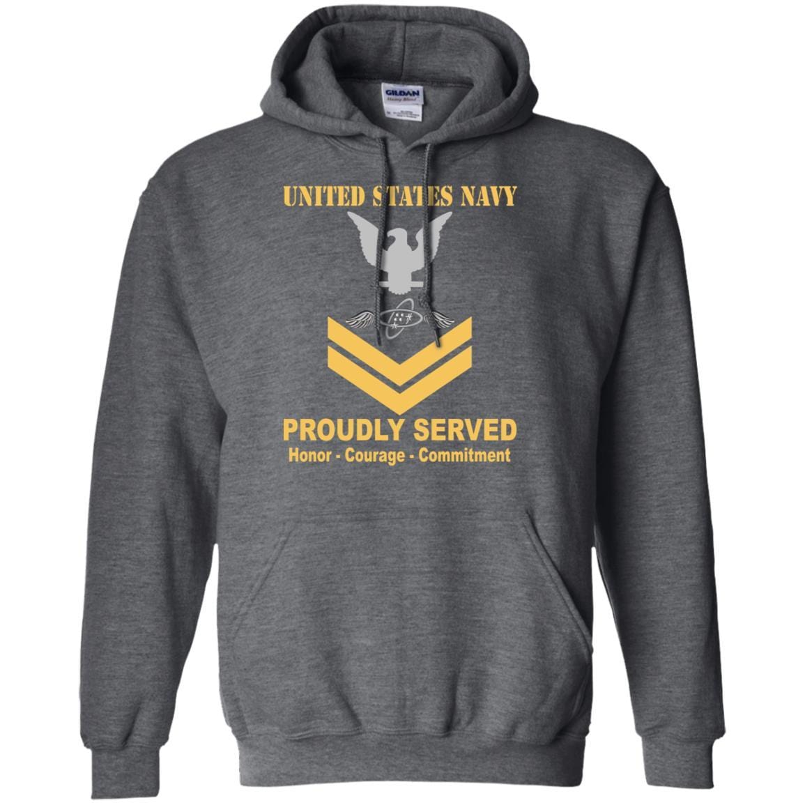Navy Aviation Electronics Technician Navy AT E-5 Rating Badges Proudly Served T-Shirt For Men On Front-TShirt-Navy-Veterans Nation