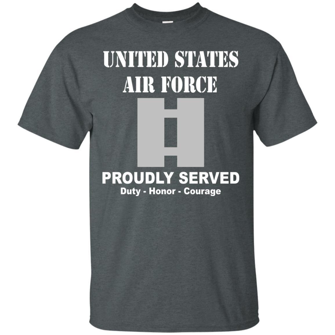 US Air Force O-3 Captain Capt O3 Commissioned Officer Ranks Men Front T Shirt For Air Force-TShirt-USAF-Veterans Nation