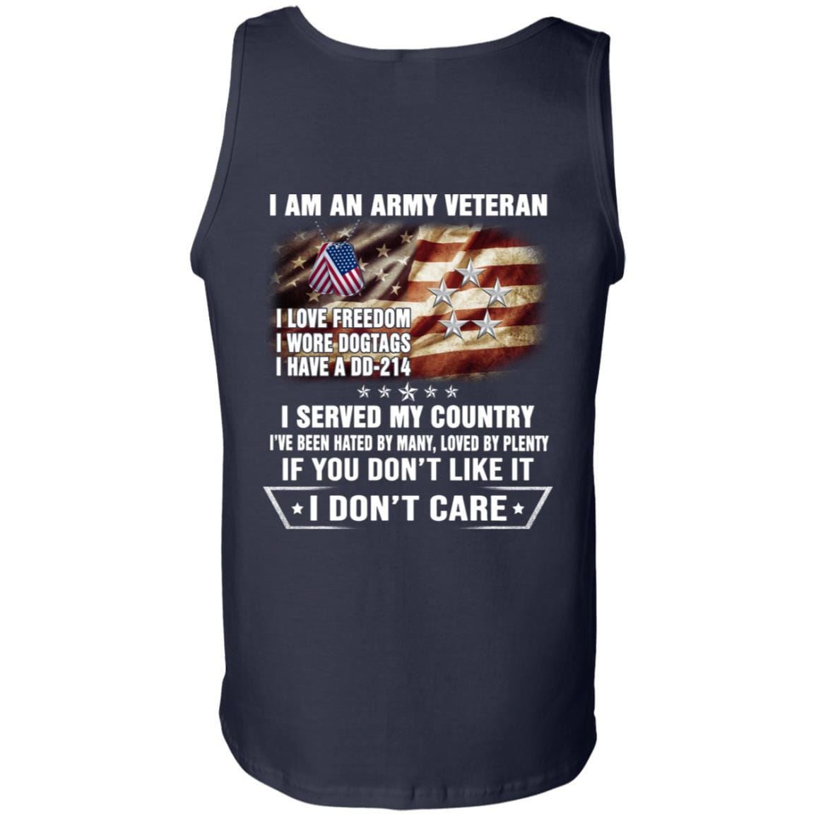 T-Shirt "I Am An Army Veteran" O-10 General of the Army(GA)Rank On Back-TShirt-Army-Veterans Nation