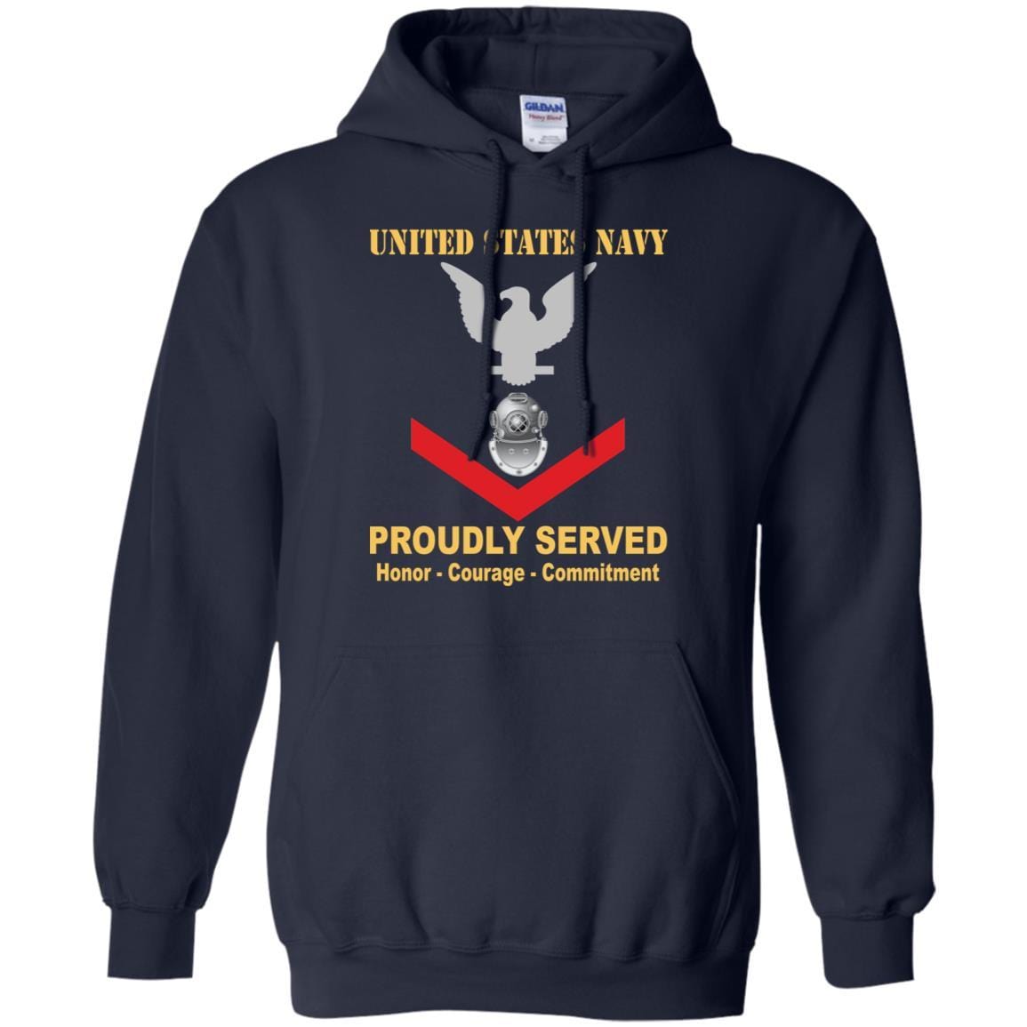 Navy Diver Navy ND E-4 Rating Badges Proudly Served T-Shirt For Men On Front-TShirt-Navy-Veterans Nation