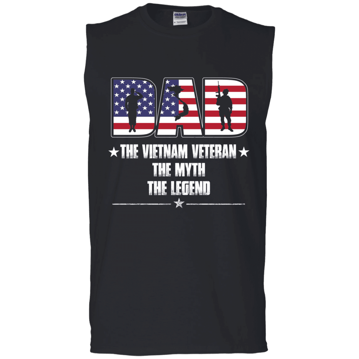 Military T-Shirt "Vietnam Veteran Legend Dad" Front-TShirt-General-Veterans Nation