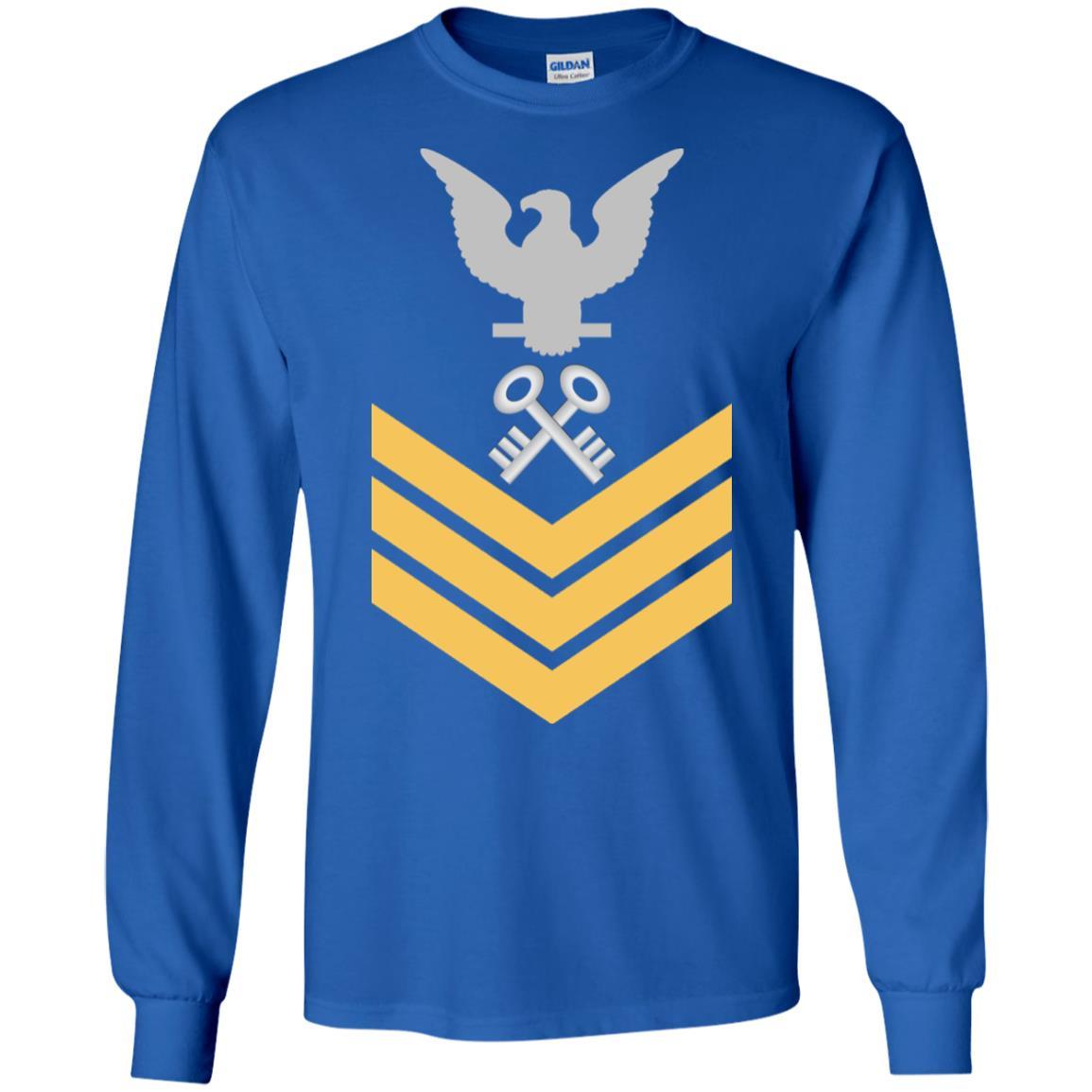 Military T-Shirt "Navy Storekeeper Navy SK E-6 Rating Badges On" Front For Men-TShirt-General-Veterans Nation