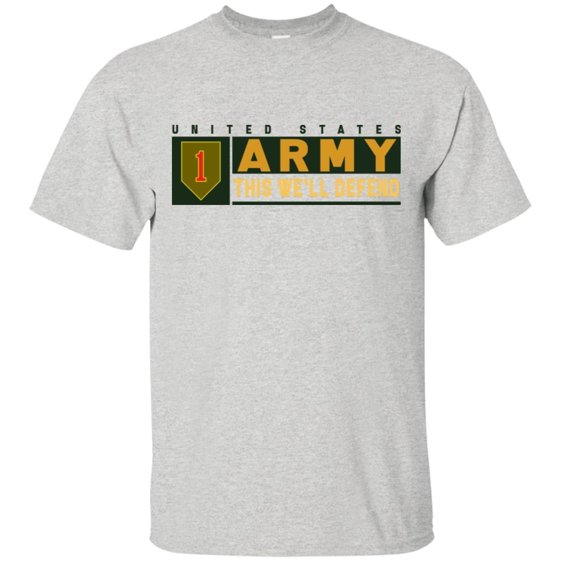 US Army 1st Infantry Division- This We'll Defend T-Shirt On Front For Men-TShirt-Army-Veterans Nation