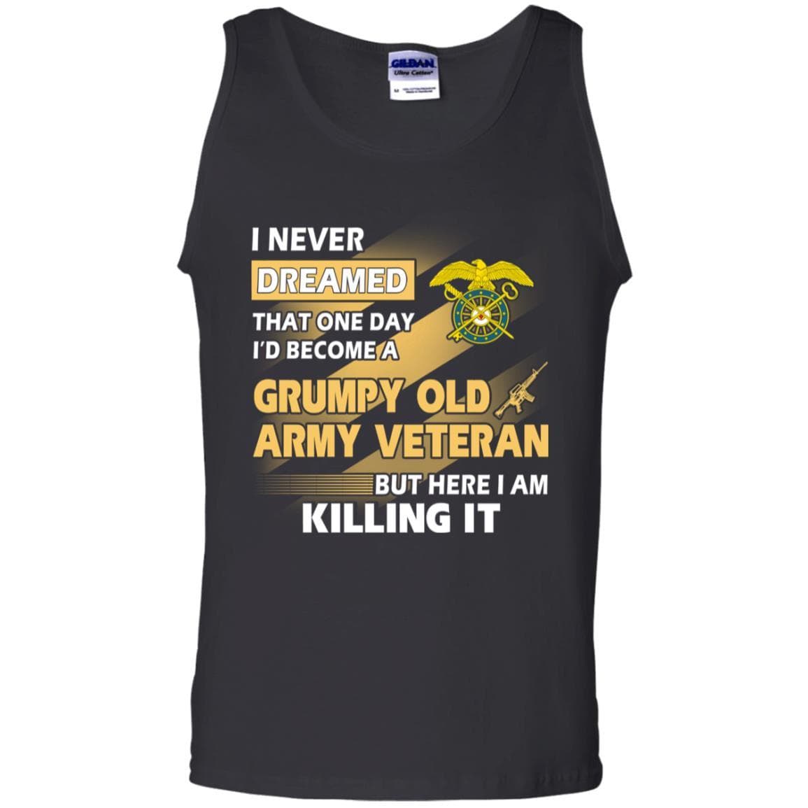 US Army T-Shirt "Quartermaster Corps Grumpy Old Veteran" On Front-TShirt-Army-Veterans Nation