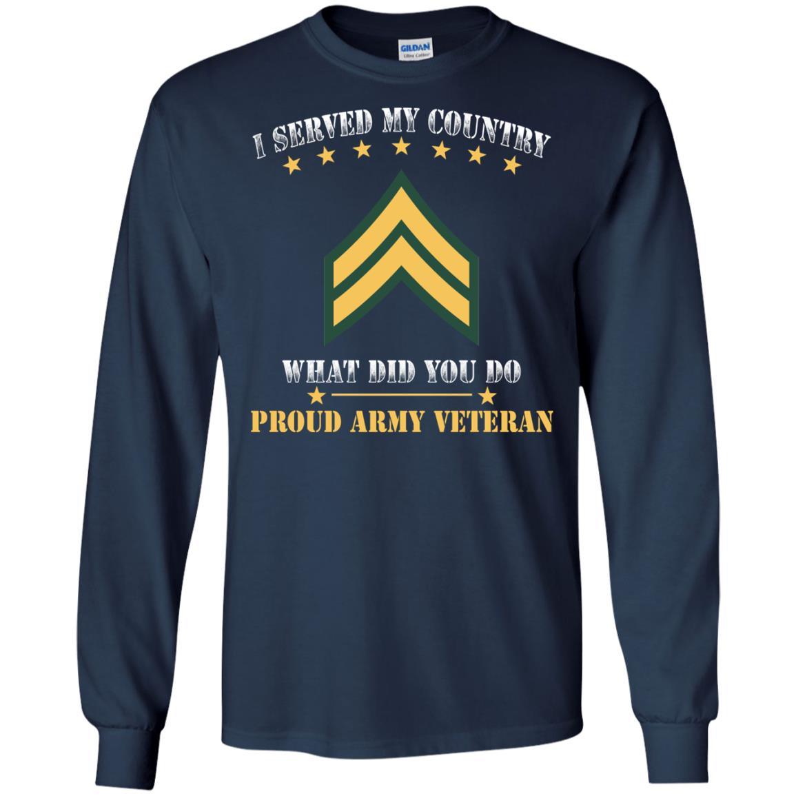 US Army E-4 Corporal E4 CPL Noncommissioned Officer Ranks Men Front T Shirt - Proud US Army Veteran-TShirt-Army-Veterans Nation
