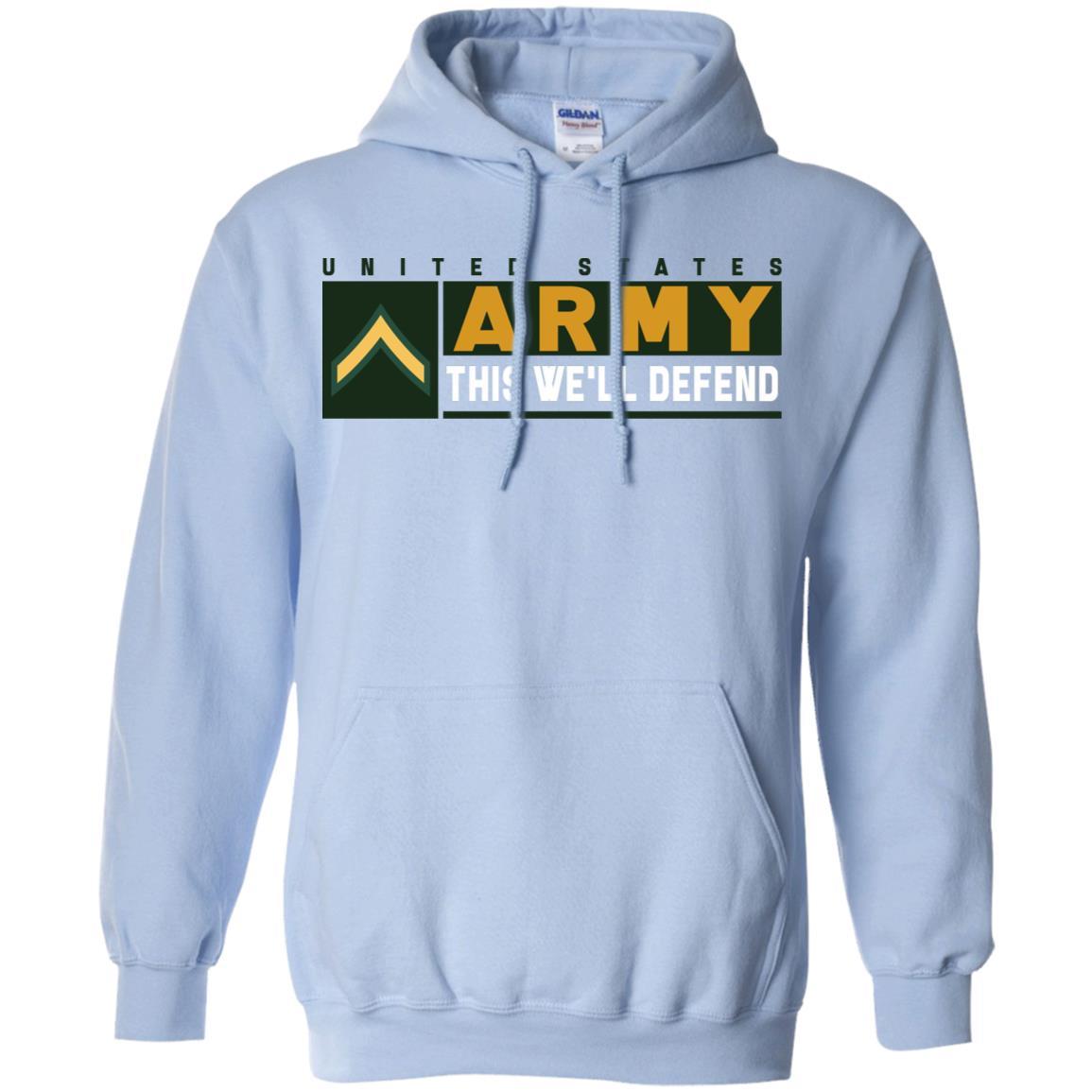 US Army E-2 Private Second Class This We Will Defend Long Sleeve - Pullover Hoodie-TShirt-Army-Veterans Nation