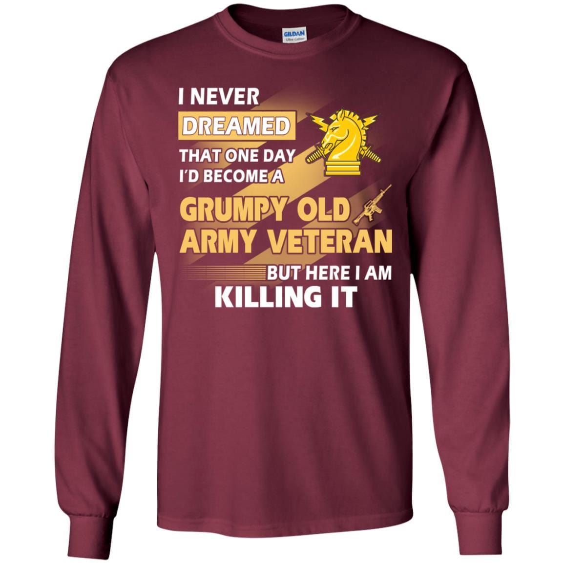 US Army T-Shirt "Psychological Ops Grumpy Old Veteran" On Front-TShirt-Army-Veterans Nation