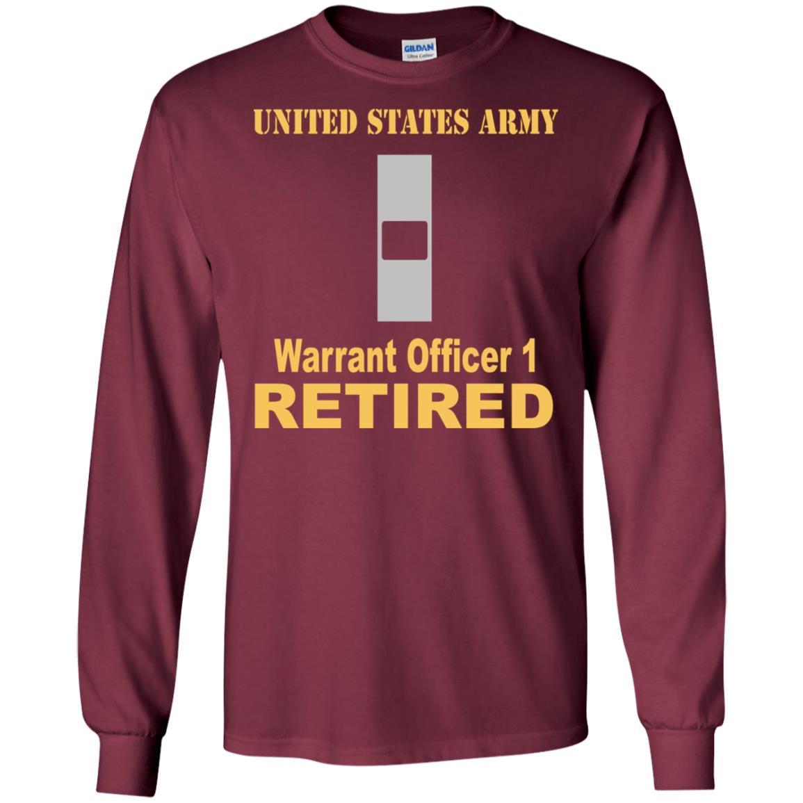 US Army W-1 Warrant Officer 1 W1 WO1 Warrant Officer Retired Men T Shirt On Front-TShirt-Army-Veterans Nation