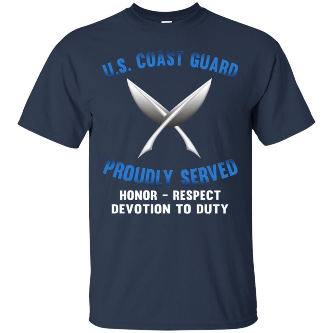 US Coast Guard Yeoman YN Logo Proudly Served T-Shirt For Men On Front-TShirt-USCG-Veterans Nation