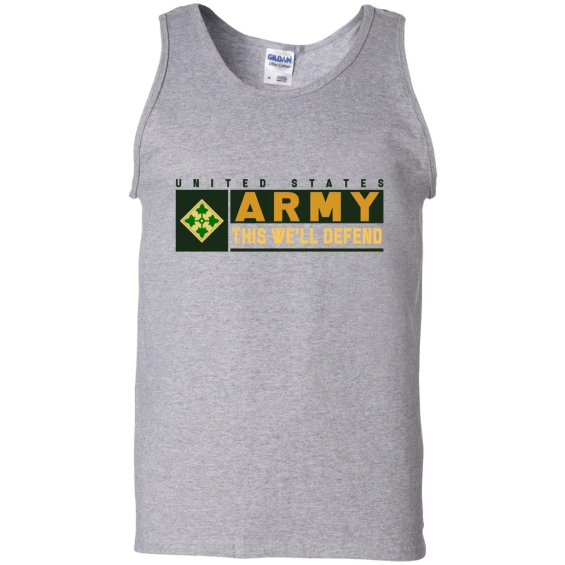 US Army 4th Infantry Division- This We'll Defend T-Shirt On Front For Men-TShirt-Army-Veterans Nation