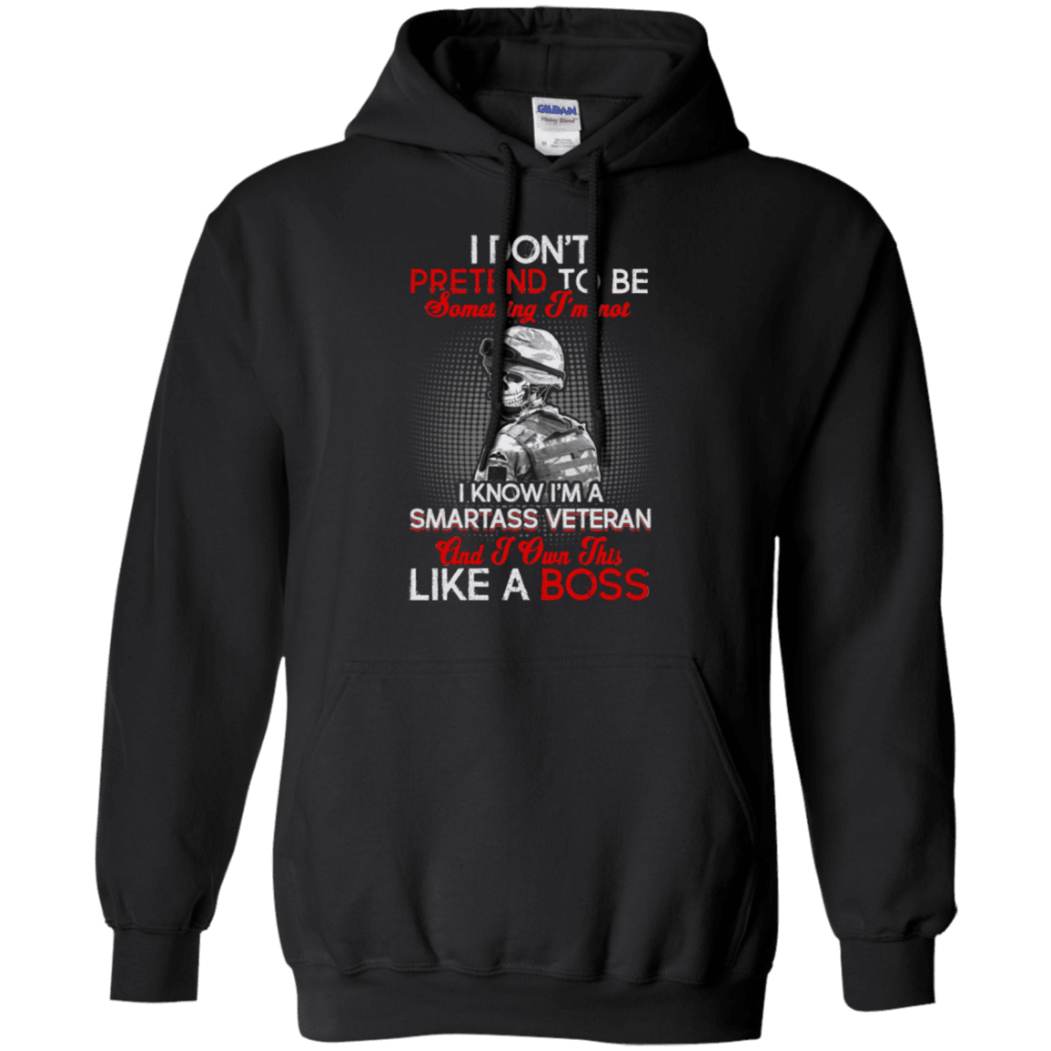 Military T-Shirt "Smartass Veteran Like a Boss"-TShirt-General-Veterans Nation