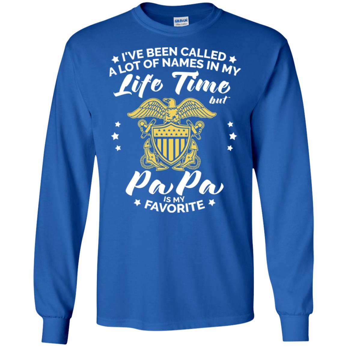i've been called a lot of things in my life but papa - NAVY T-Shirt On Front-TShirt-Navy-Veterans Nation