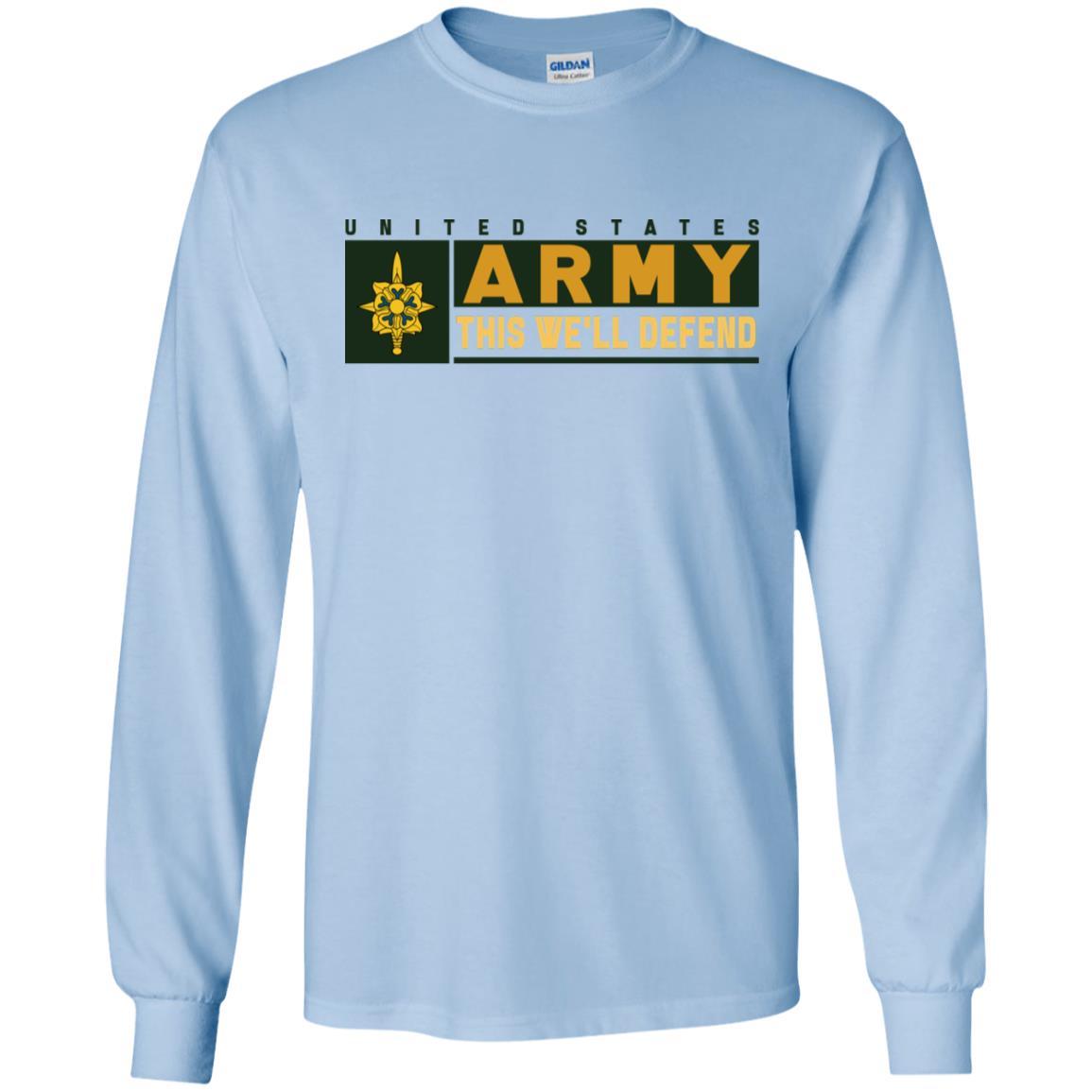 US Army Military Intelligence Branch- This We'll Defend T-Shirt On Front For Men-TShirt-Army-Veterans Nation