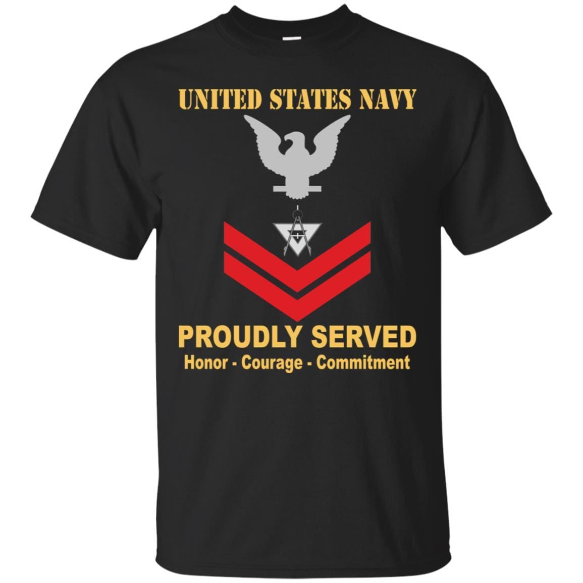 Navy Draftsman Navy DM E-5 Rating Badges Proudly Served T-Shirt For Men On Front-TShirt-Navy-Veterans Nation