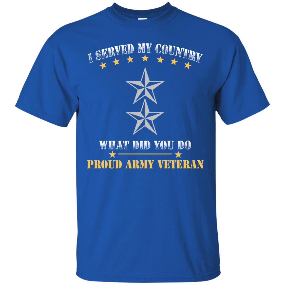 US Army O-8 Major General O8 MG General Officer Ranks Men Front T Shirt - Proud US Army Veteran-TShirt-Army-Veterans Nation