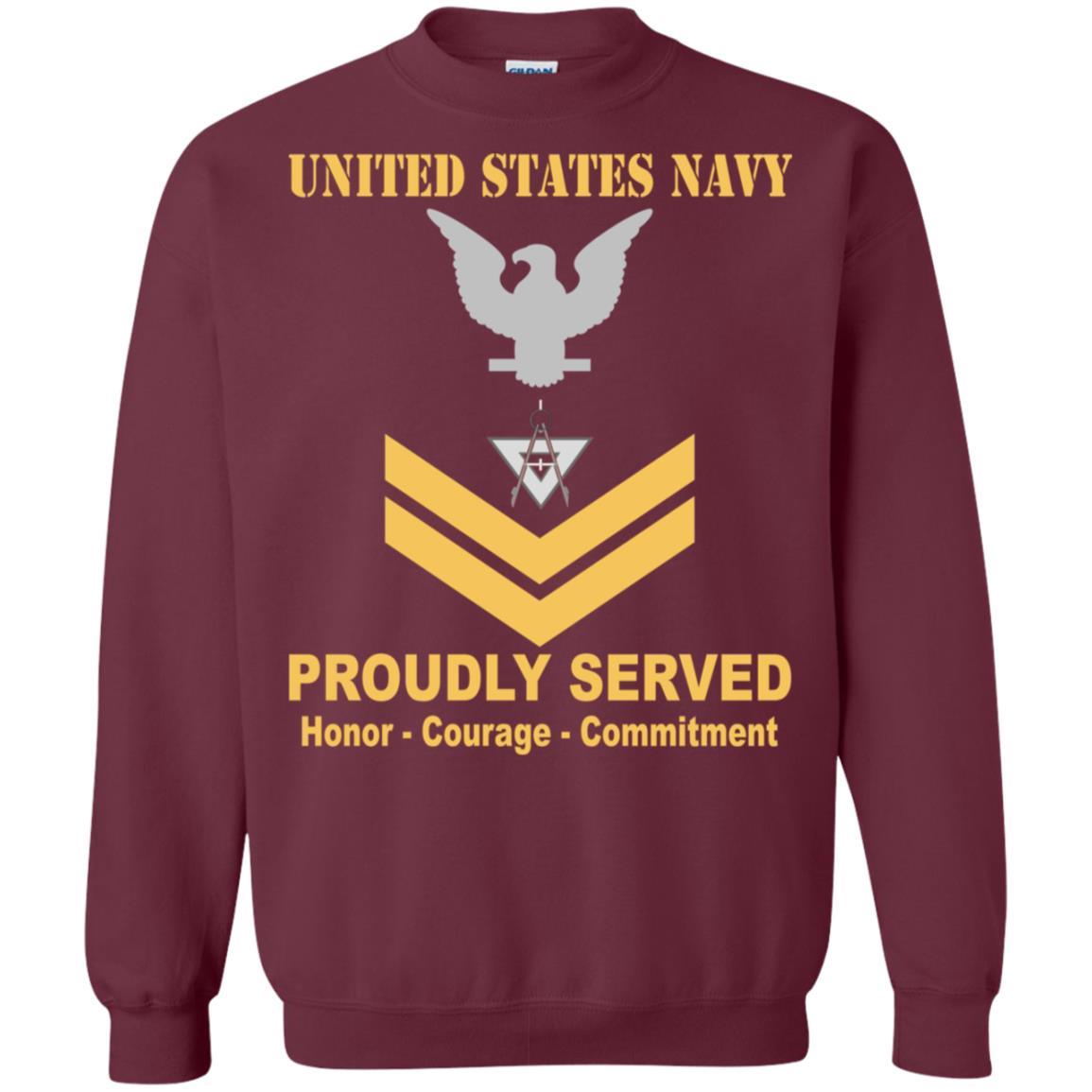 Navy Draftsman Navy DM E-5 Rating Badges Proudly Served T-Shirt For Men On Front-TShirt-Navy-Veterans Nation